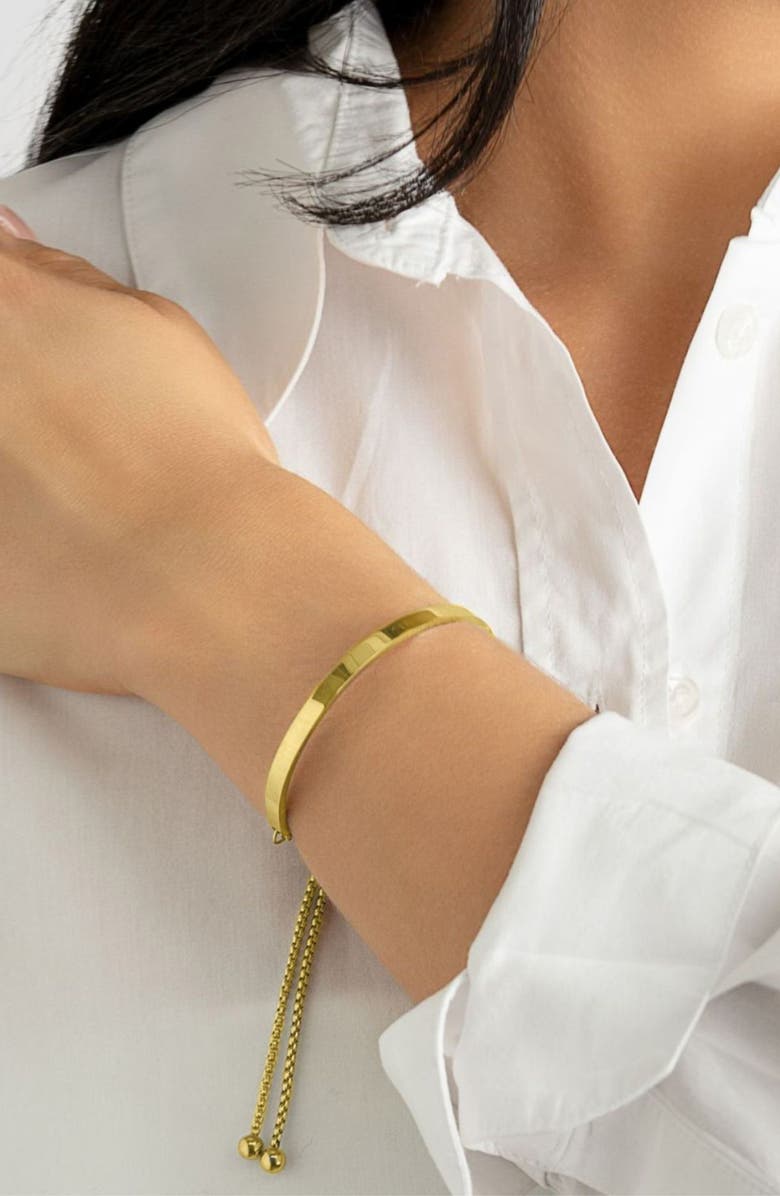 Adornia Water Resistant Curved Bar Slider Bracelet, Alternate, color, Gold