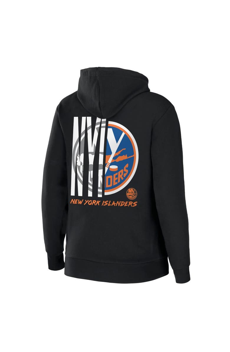 WEAR by Erin Andrews Women's WEAR by Erin Andrews Black New York Islanders Sponge Fleece Full-Zip Hoodie, Alternate, color, 