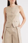 Halogen® Crewneck Cutaway Vest
