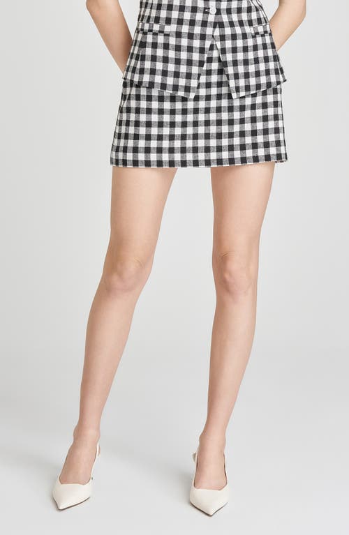 WAYF WAYF GRACIE GINGHAM LINEN BLEND MINISKIRT