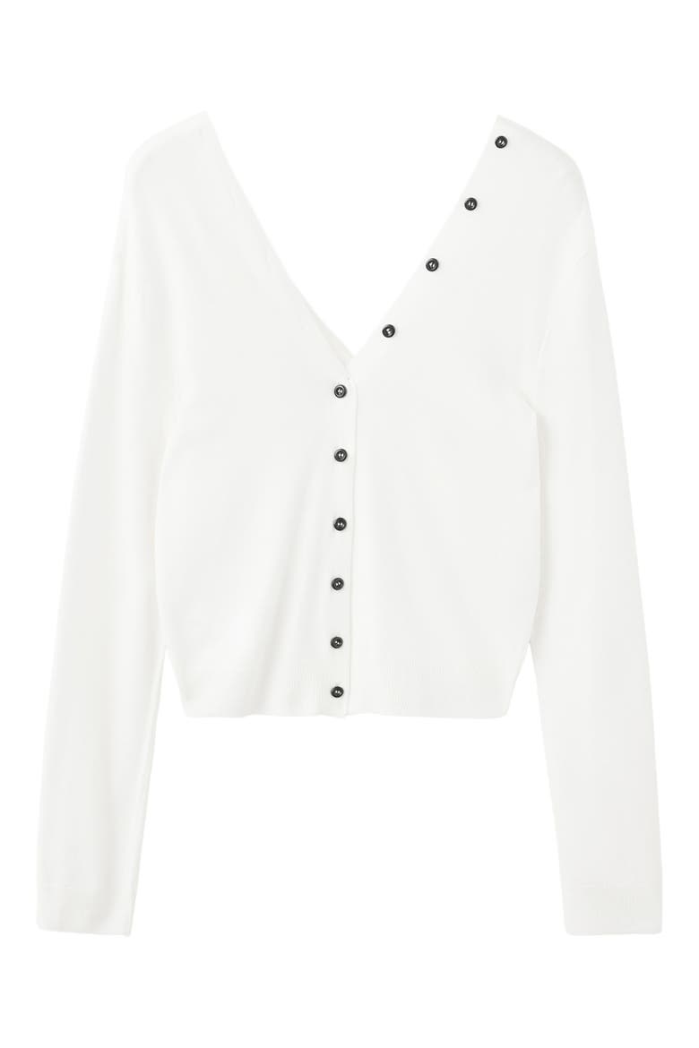 Button Front Cardigan, Alternate, color, WHITE