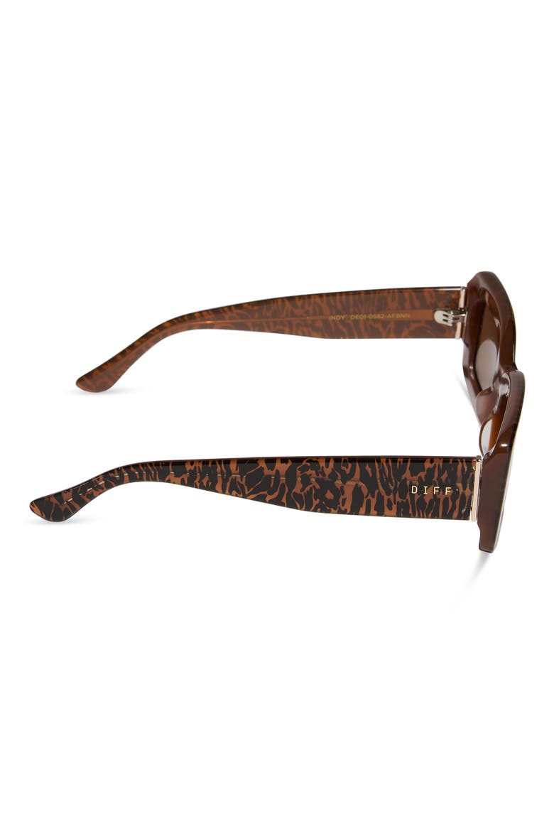 Indy 51mm Gradient Rectangular Sunglasses, Alternate, color, ANIMAL / BROWN