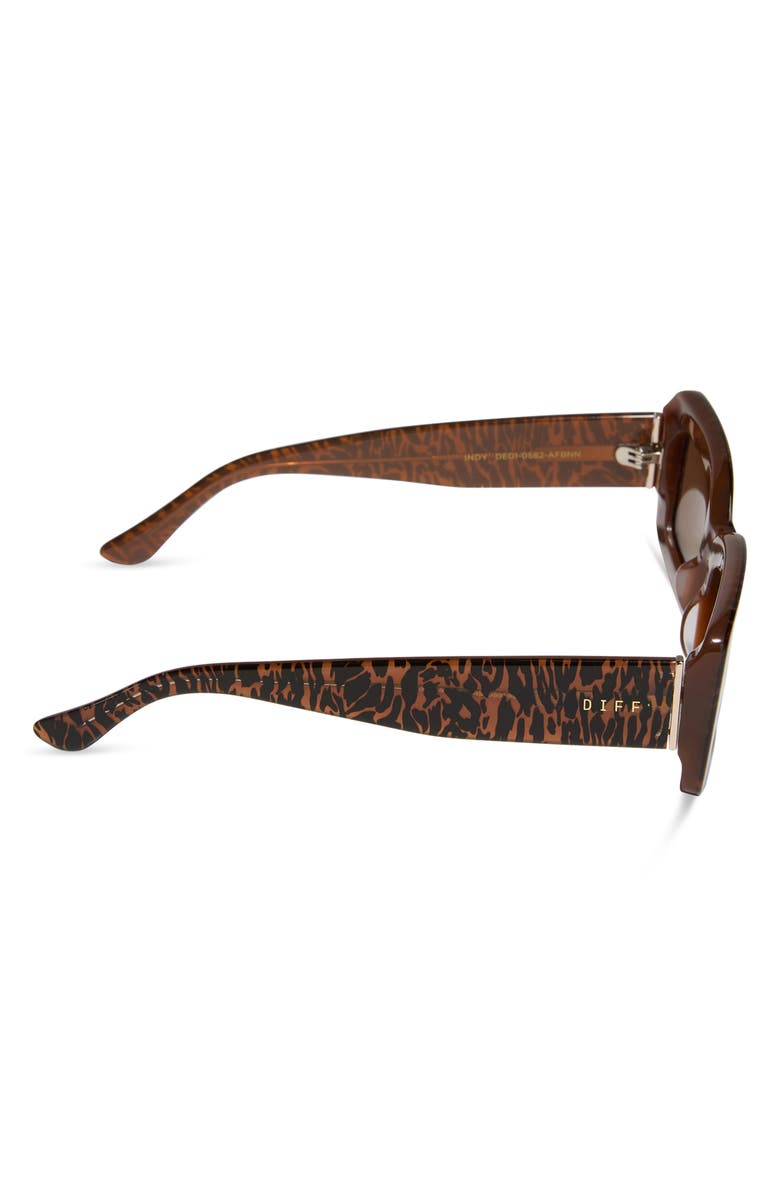 DIFF Indy 51mm Gradient Rectangular Sunglasses, Alternate, color, Animal / Brown