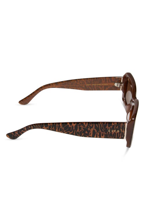 Diff Indy 51mm Polarized Rectangular Sunglasses In Brown