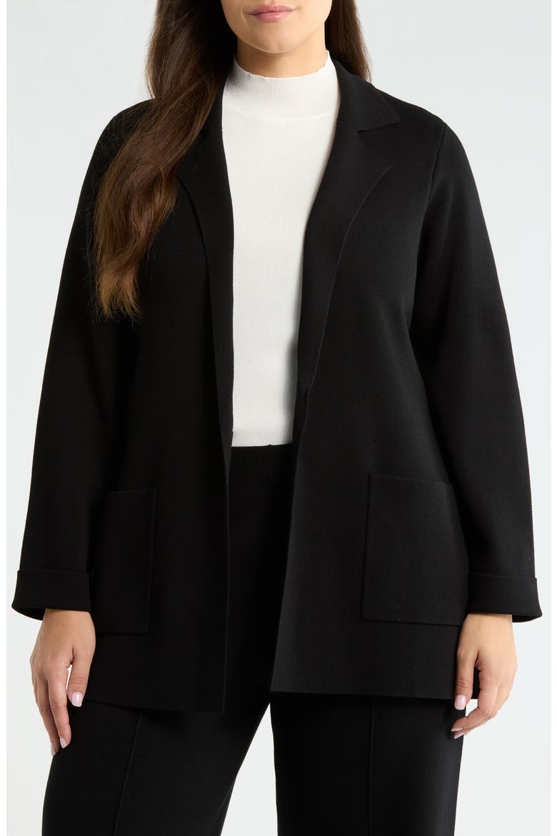Tie Waist Cardigan, Alternate, color, BLACK