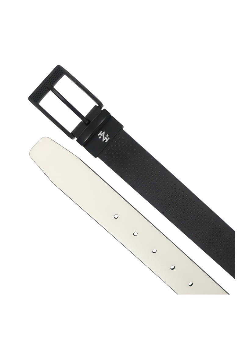 Golf Reversible Embossed Perf to Smooth Texture Leather Belt, Alternate, color, Black/White