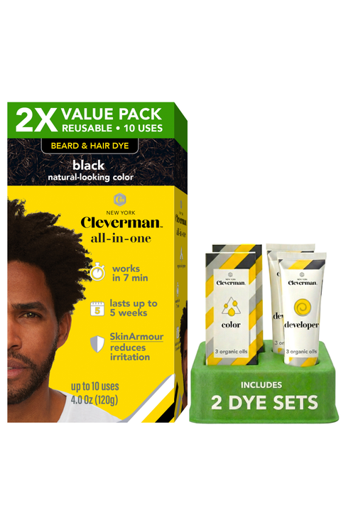 2X Pack Coarse & Coily Hair · Reusable Beard & Hair Dye Kit