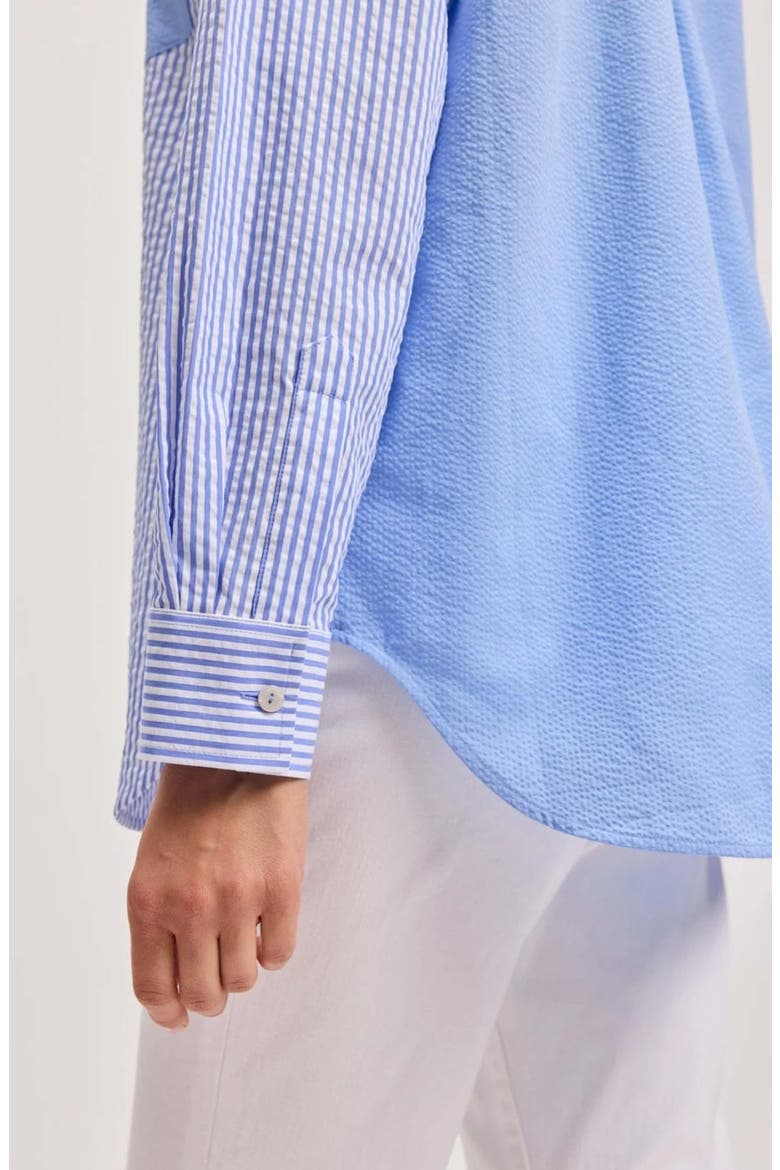 Mix Stripe Boyfriend Shirt, Alternate, color, BLUE MULTI