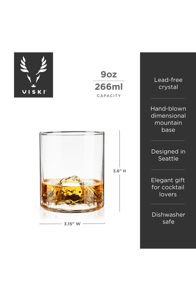Viski Mountain Crystal Tumblers Set of 2, Alternate, color, Clear