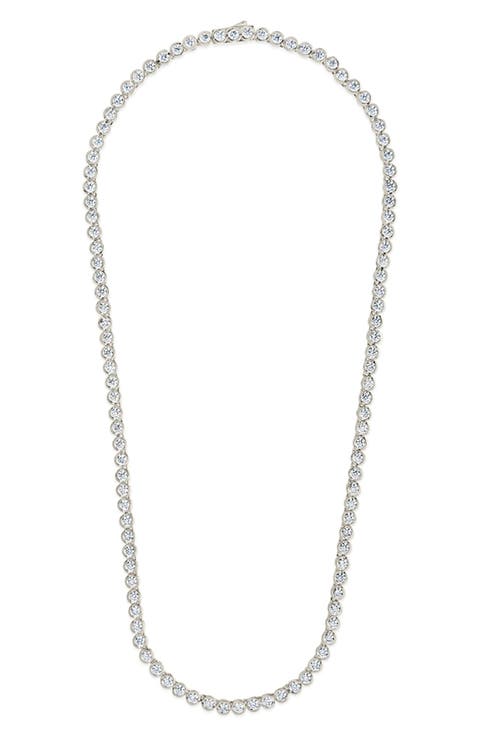 Helene Bezel Cubic Zirconia Tennis Necklace