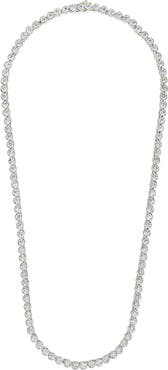 Sterling Forever Helene Bezel Cubic Zirconia Tennis Necklace