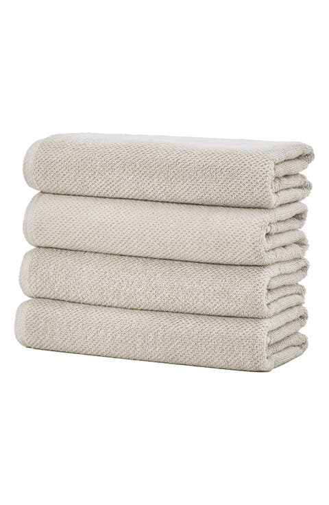 Cotton 4-Pack Textured Bath Towel Set