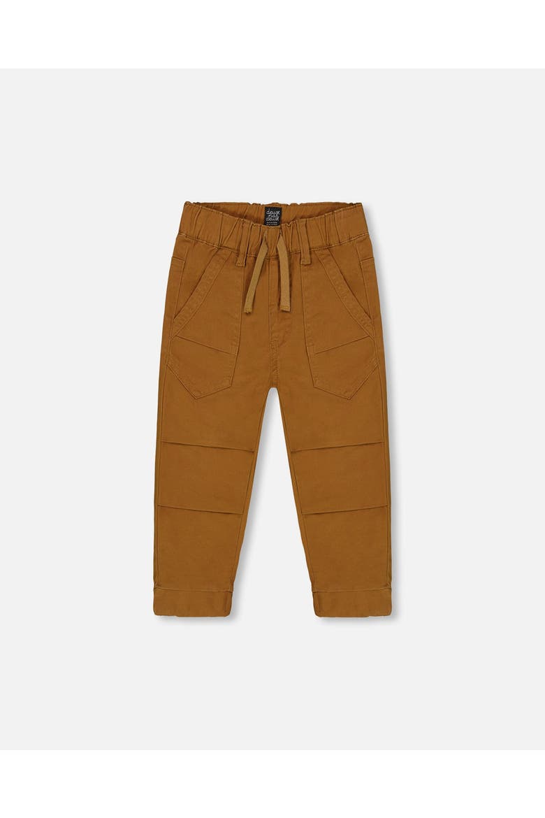 Baby Boy's Stretch Twill Pleated Knee Jogger Pants Caramel Brown, Main, color, Chipmunk