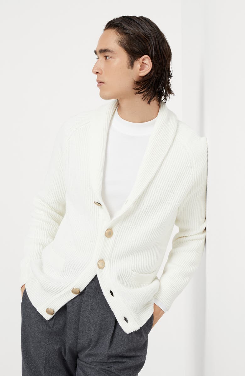 Brunello Cucinelli Malfilé cotton cardigan, Alternate, color, 