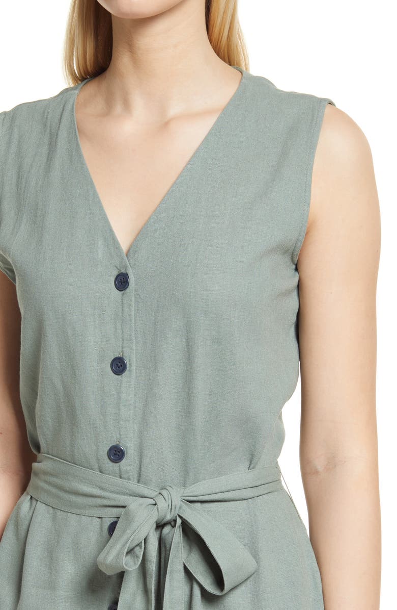 Caslon<sup>®</sup> Linen Blend Wide Leg Jumpsuit, Alternate, color,