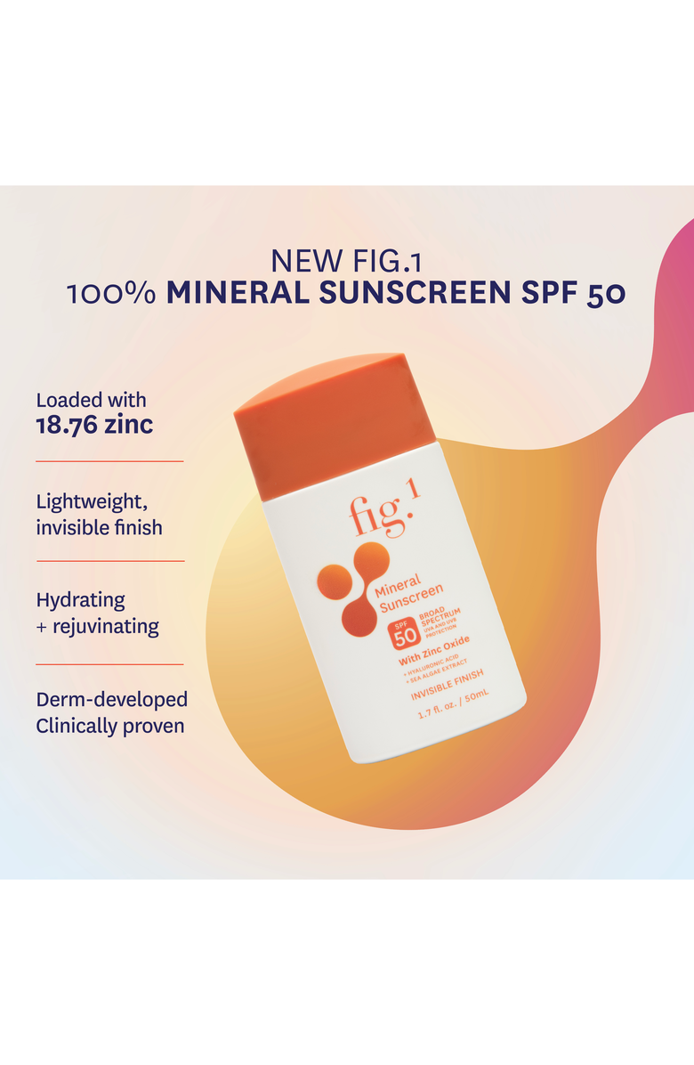 Fig.1 Beauty Mineral Sunscreen SPF 50, Alternate, color, White / Orange