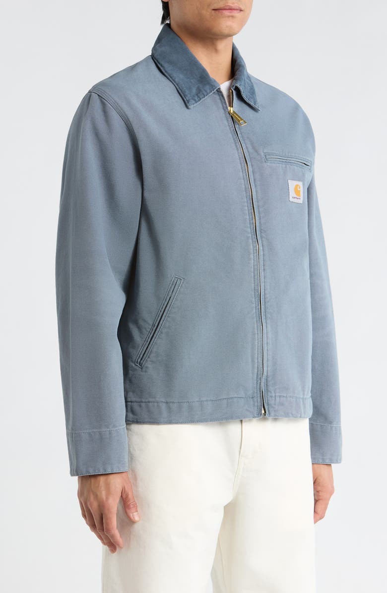 Carhartt Work In Progress Detroit Organic Cotton Canvas Jacket, Alternate, color, Cozy Blue / Cozy