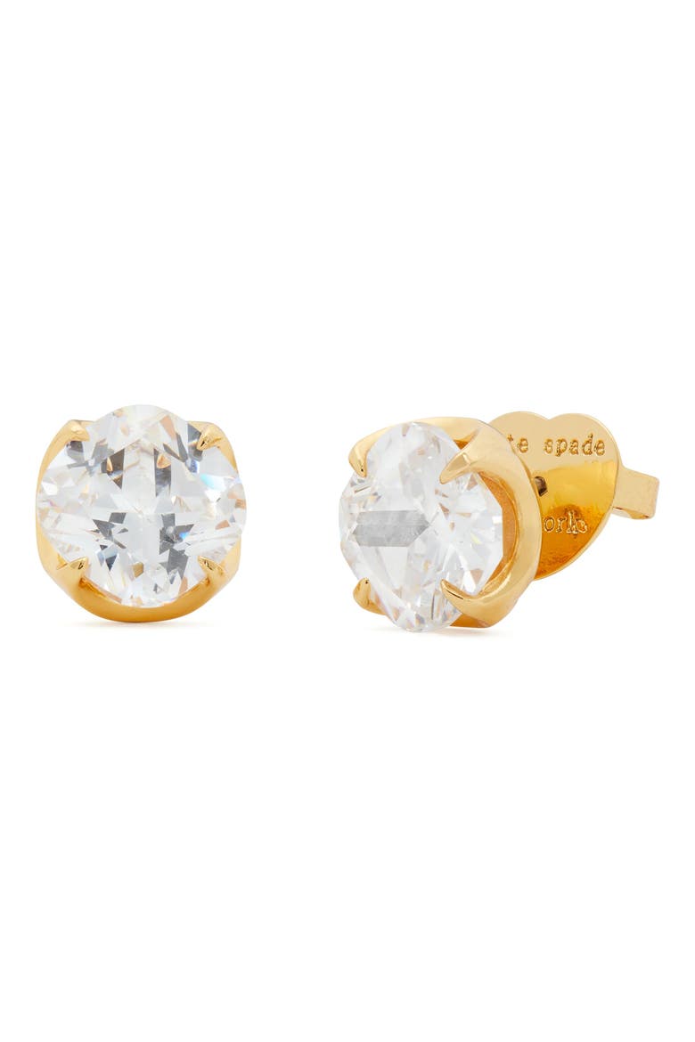round stud earrings, Main, color, CLEAR