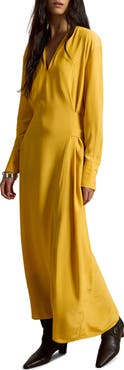 Polo Ralph Lauren Split Neck Long Sleeve Gown