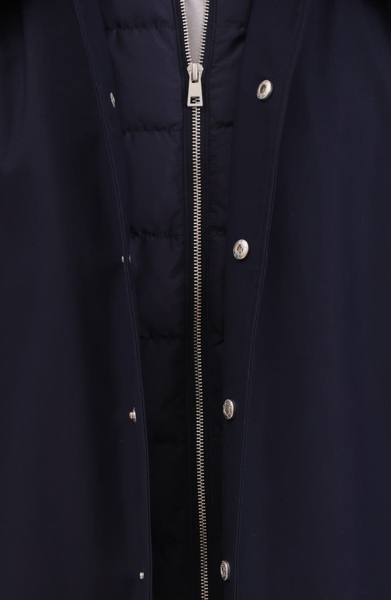 Bagatelle Mackintosh with Removable Quilted Bib, Alternate, color, Navy