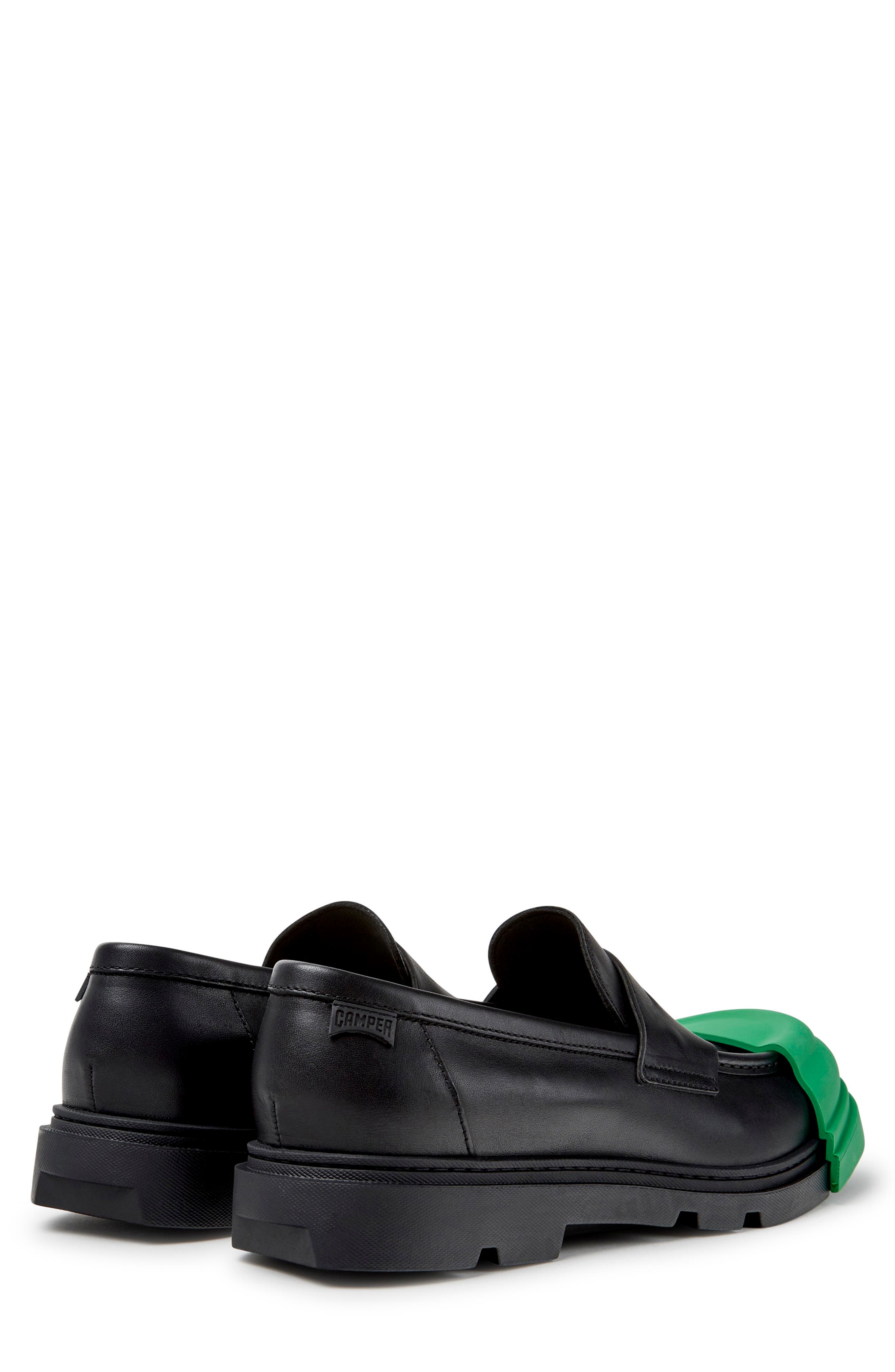 Junction Cap Toe Penny Loafer, Alternate, color, BLACK