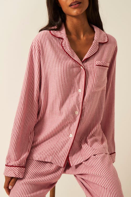 Stripe & Stare Ecovero Long Sleeve Top In Red Stripe