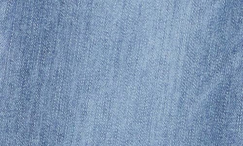 Democracy Kick Flare Double Layer Frayed Cropped Jeans In Mid Blue Artisinal