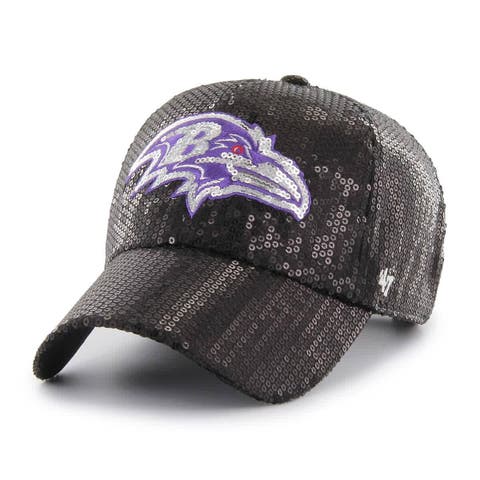 Women's '47  Black Baltimore Ravens Dazzle Clean Up Adjustable Hat