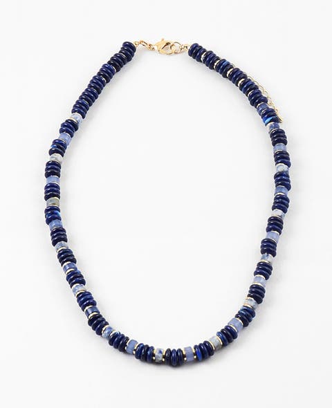 Indigo Blues Beaded Necklace