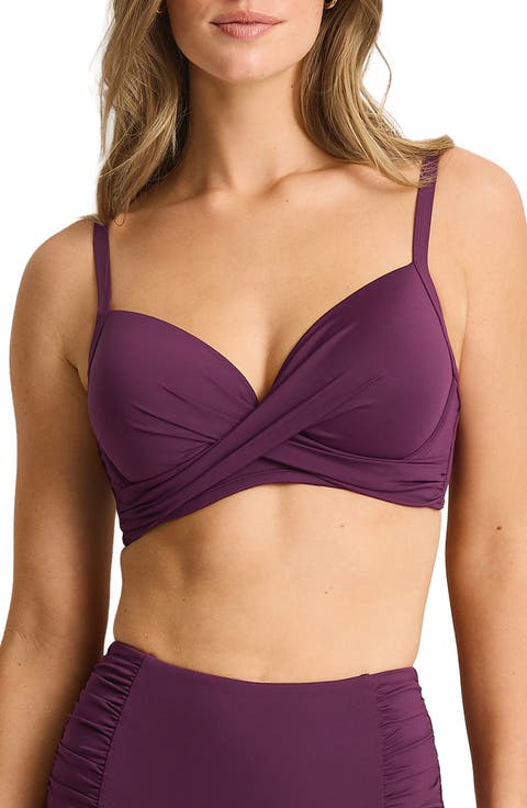 Cross Front D- & DD-Cup Molded Underwire Bikini Top