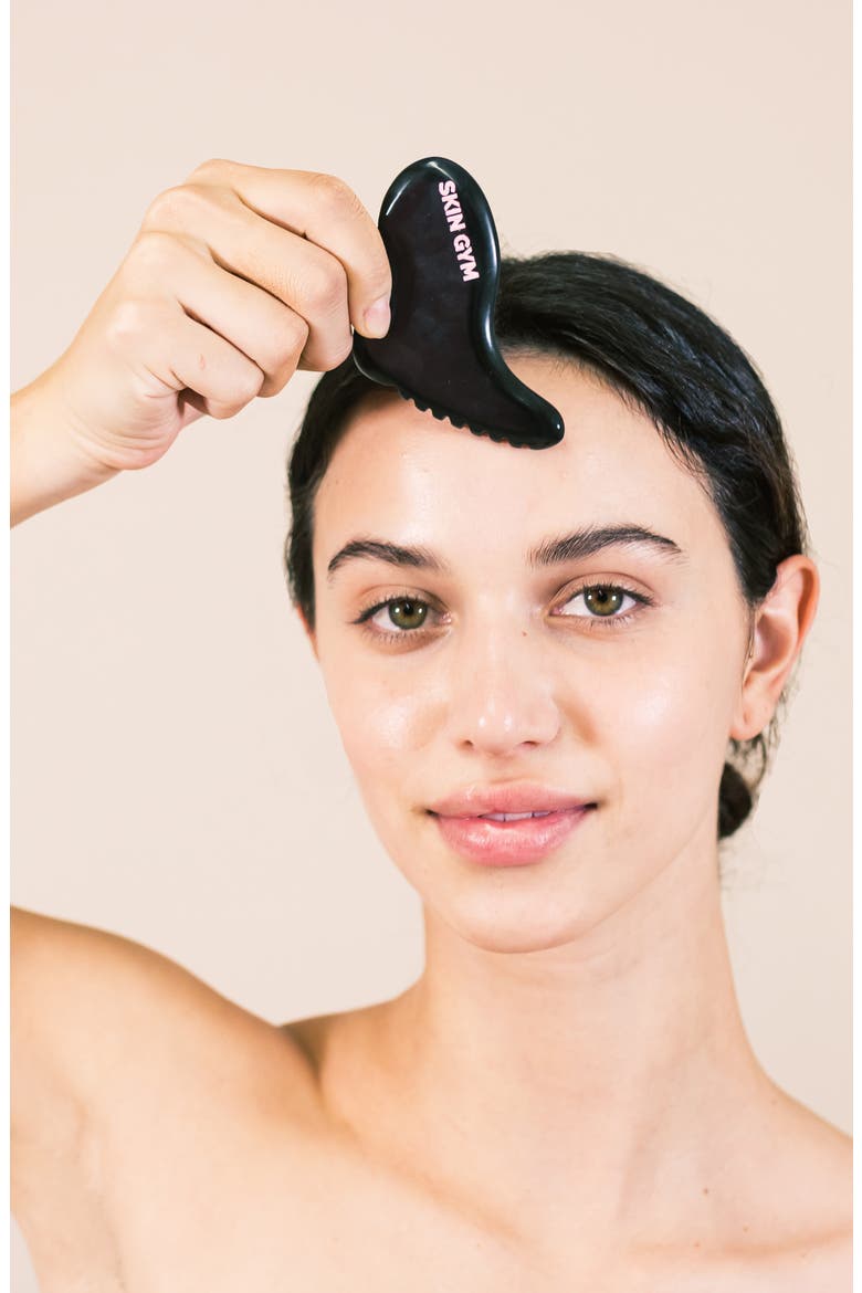 Black Obsidian Buffy Gua Sha Tool, Alternate, color, NO COLOR