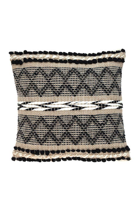 Ezra Transitional Beige Throw Pillow