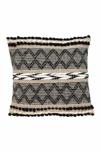 Ezra Transitional Beige Throw Pillow
