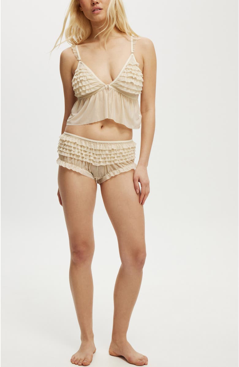 COTTON ON BODY Women's Rara Ruffle Longline Bralette, Alternate, color, 