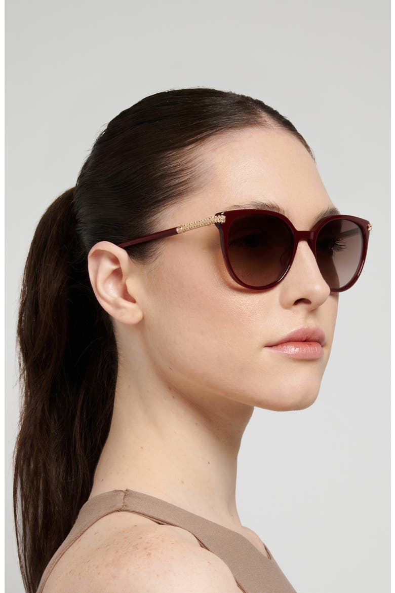 55mm Gradient Square Sunglasses, Alternate, color, BURGUNDY PINK/ BROWN SF