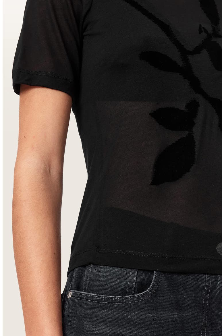 Athea Sheer Graphic Tee, Alternate, color, BLACK