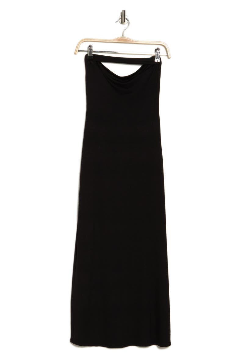 Strapless Maxi Dress, Alternate, color, BLACK