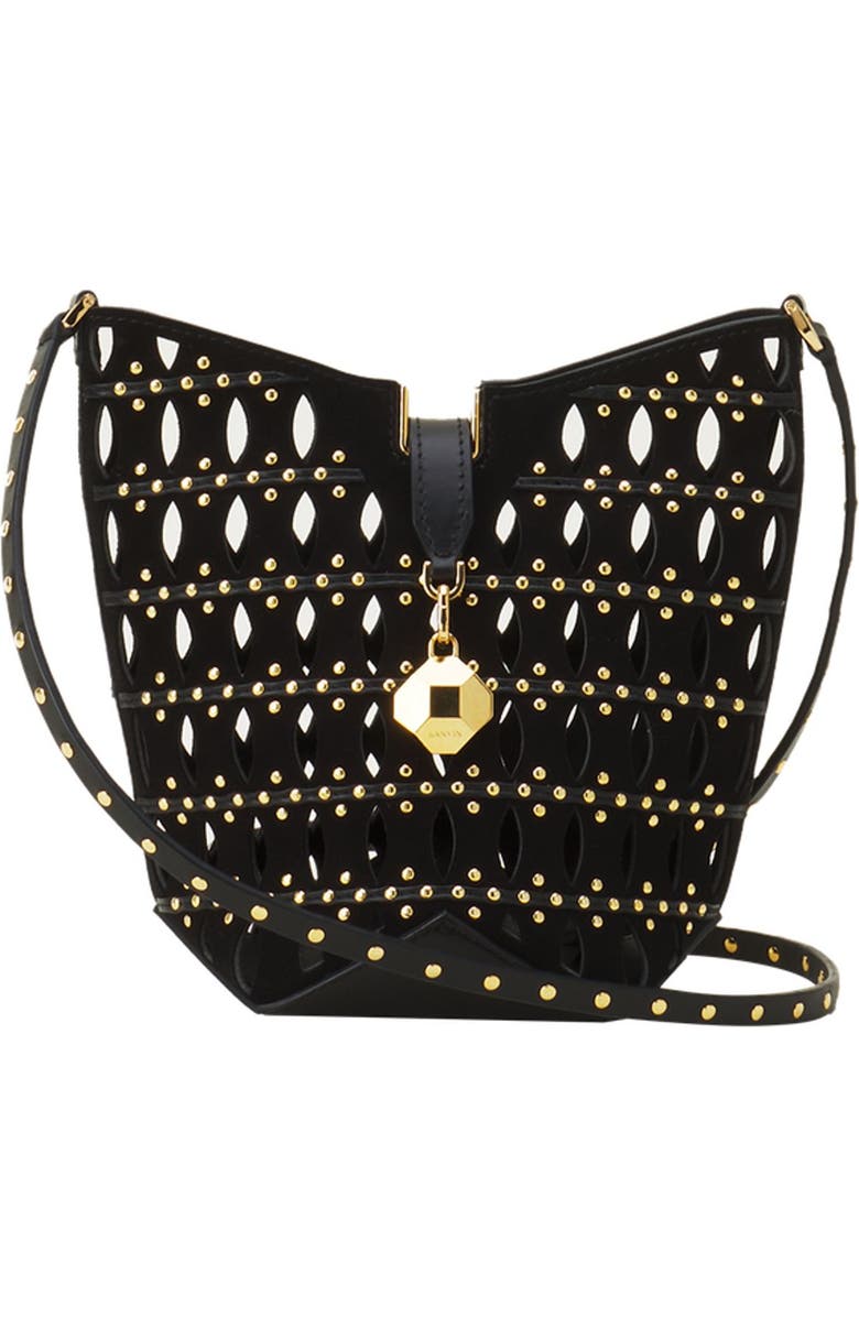 Lanvin Catch Nano By Lanvin Bucket Bag In Suede, Main, color, Black/Gold