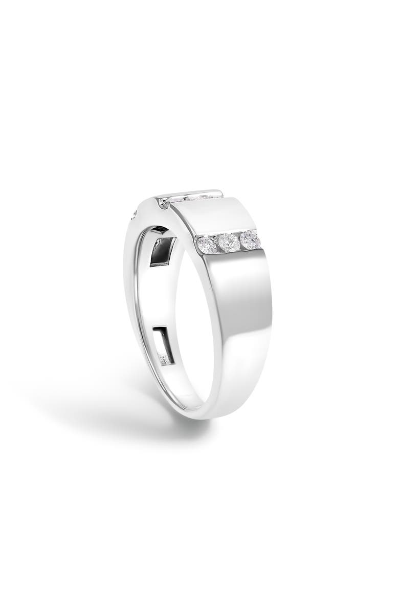 Haus of Brilliance Men's Silver 1/2 Cttw Diamond Triple Three Stone Row Band Ring, Alternate, color, White