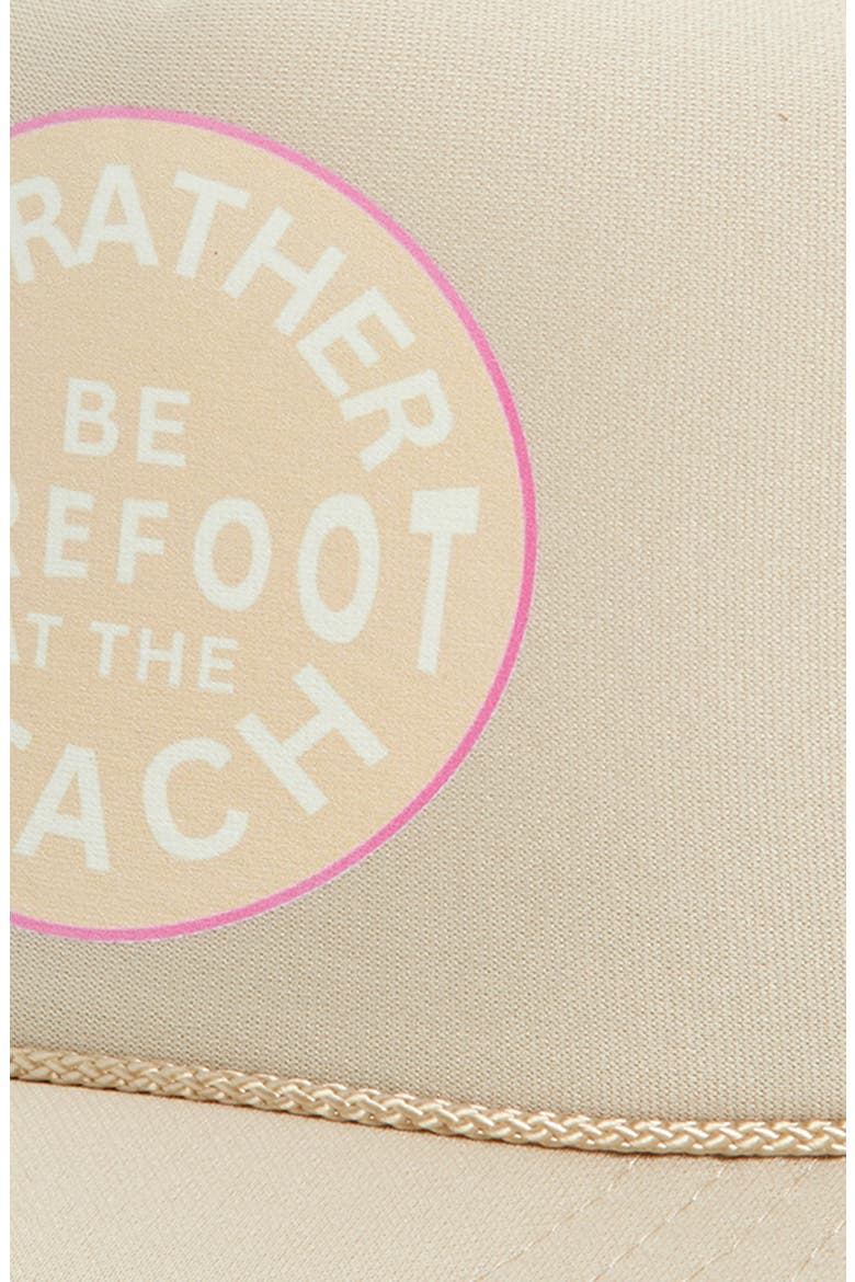 I'd Rather Be Barefoot at the Beach Trucker Hat, Alternate, color, TAN
