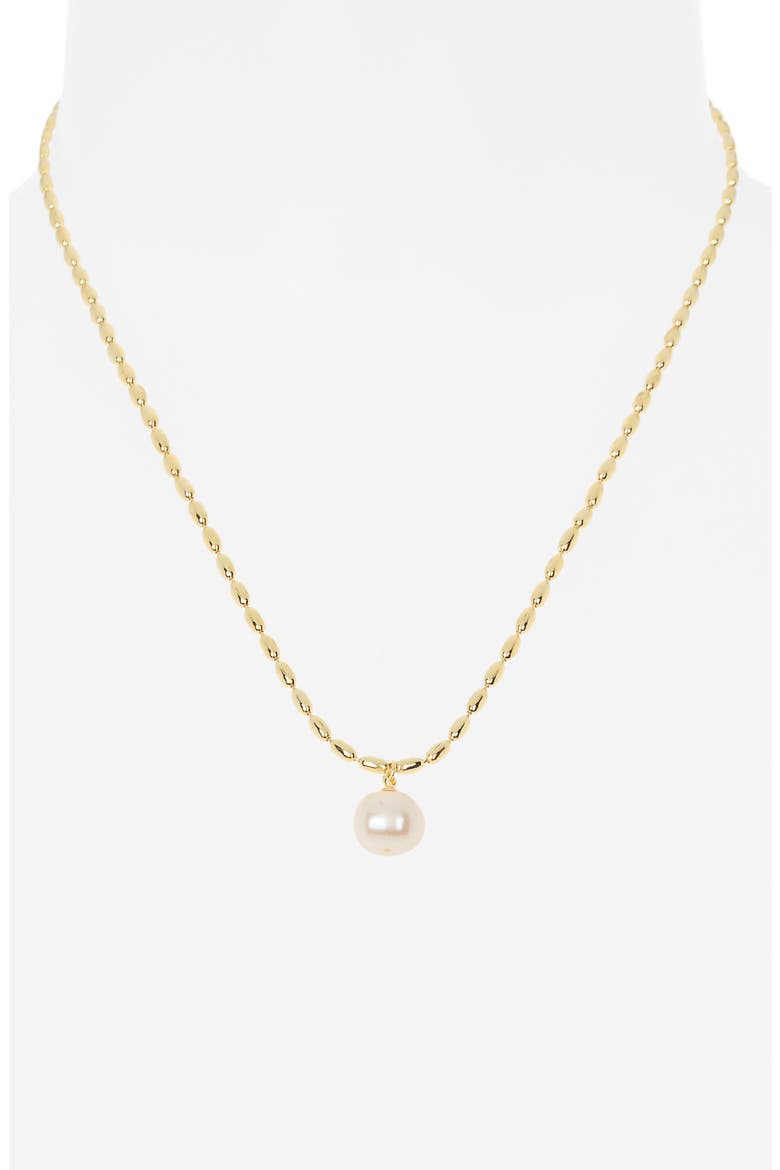 Demi-Fine Faux Pearl Pendant Necklace, Alternate, color, WHITE- GOLD