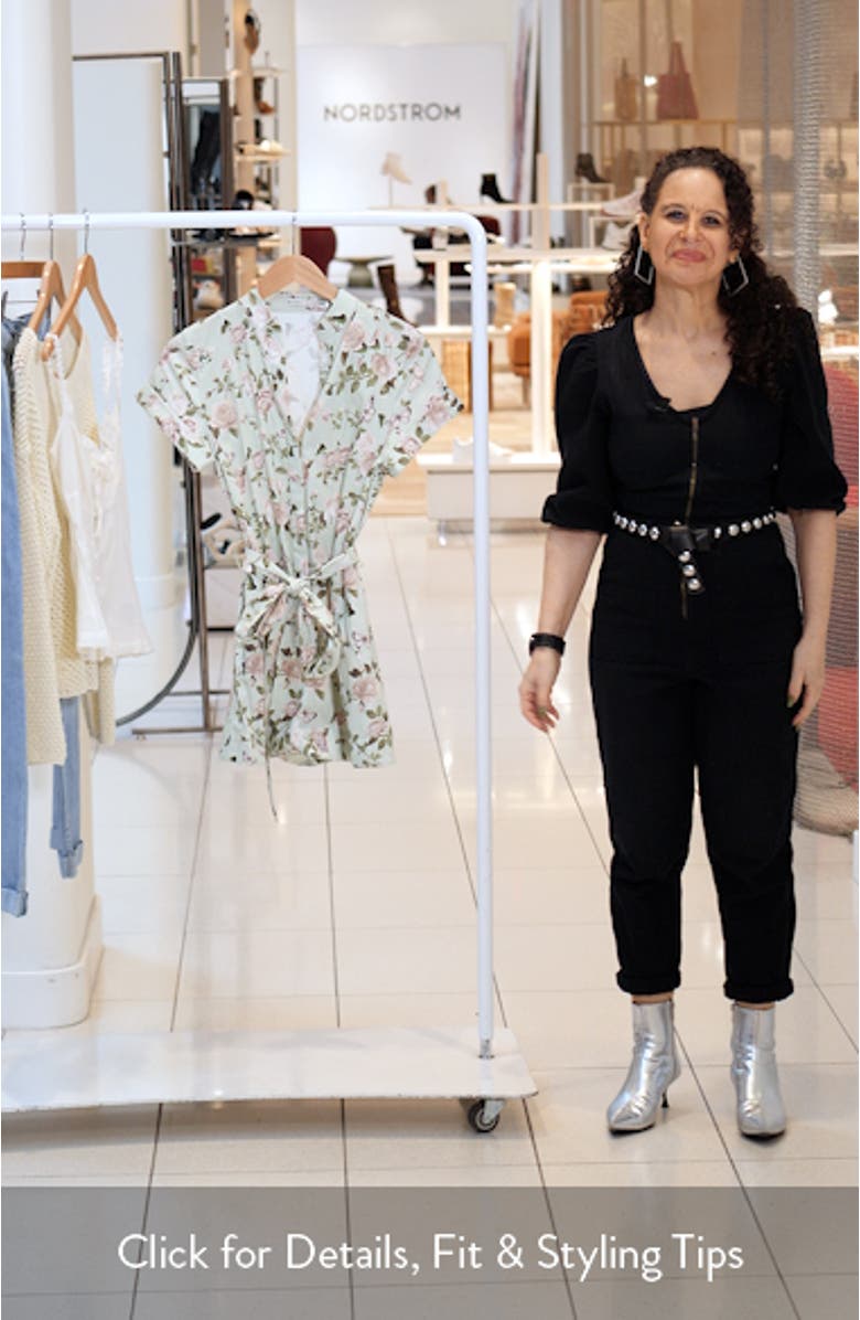 Lucy Floral Belted Romper, sales video thumbnail