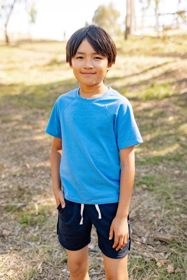 Kids' Organic Cotton Raglan T-Shirt, Alternate, color, Regatta Blue
