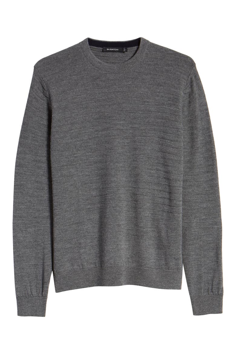 Stripe Knit Crewneck Sweater, Alternate, color, CHARCOAL