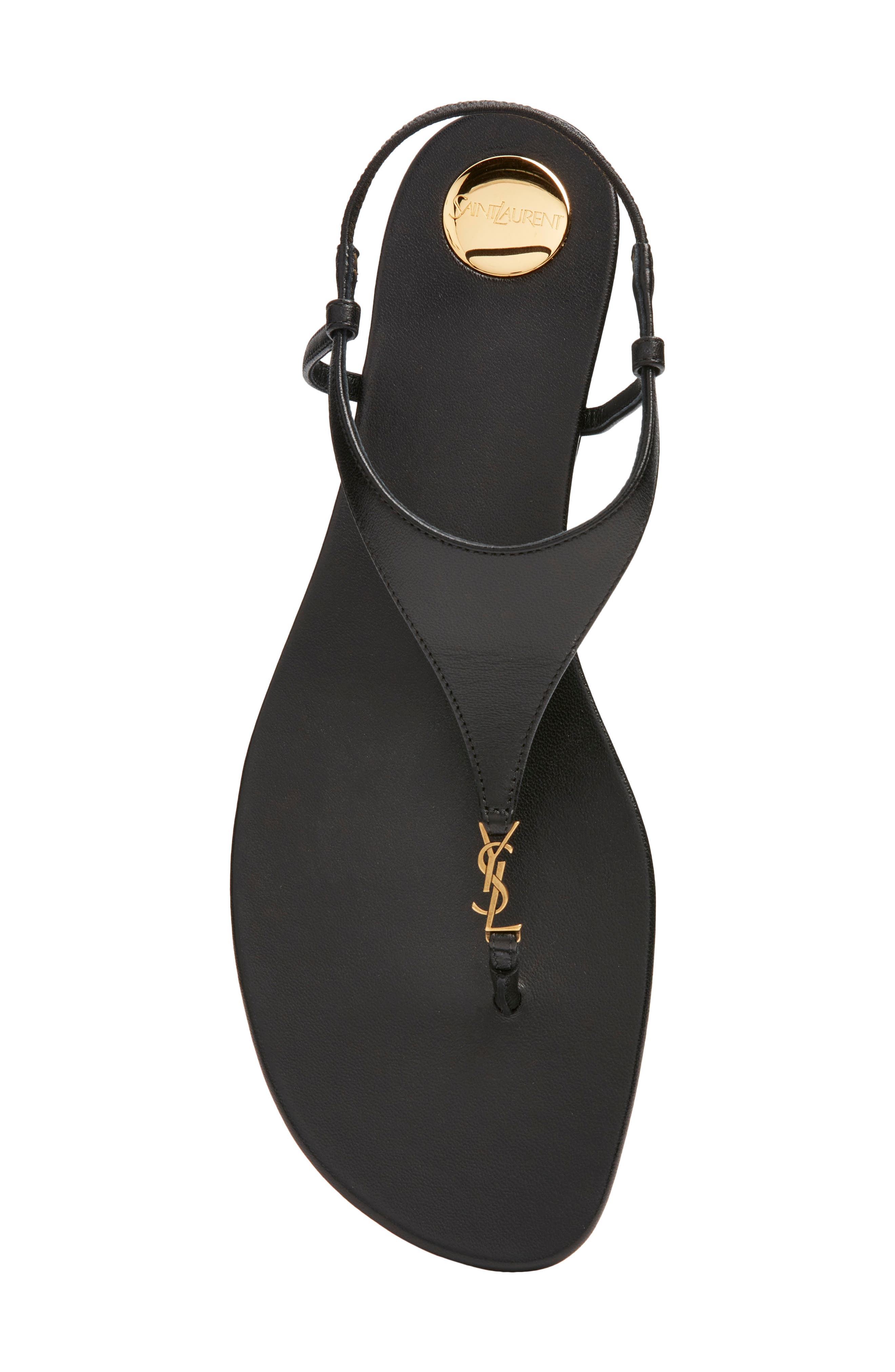 Saint Laurent Cassandra Sandal, Alternate, color, Noir