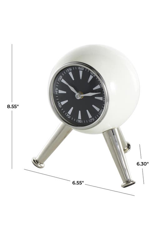 Vivian Lune Home Modern Aluminum Metal Clock In Silver