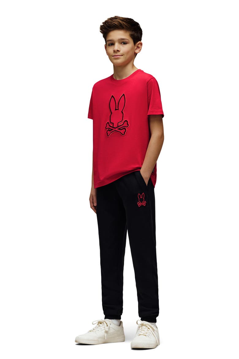 Kids' Sayer Embroidered Appliqué Cotton Sweatpants, Alternate, color, BLACK