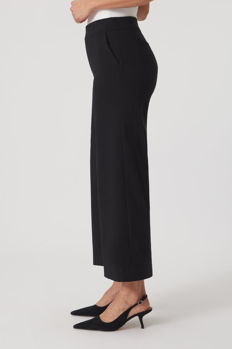 Catalina Stretch Cropped Wide-Leg Pant, Alternate, color, Black