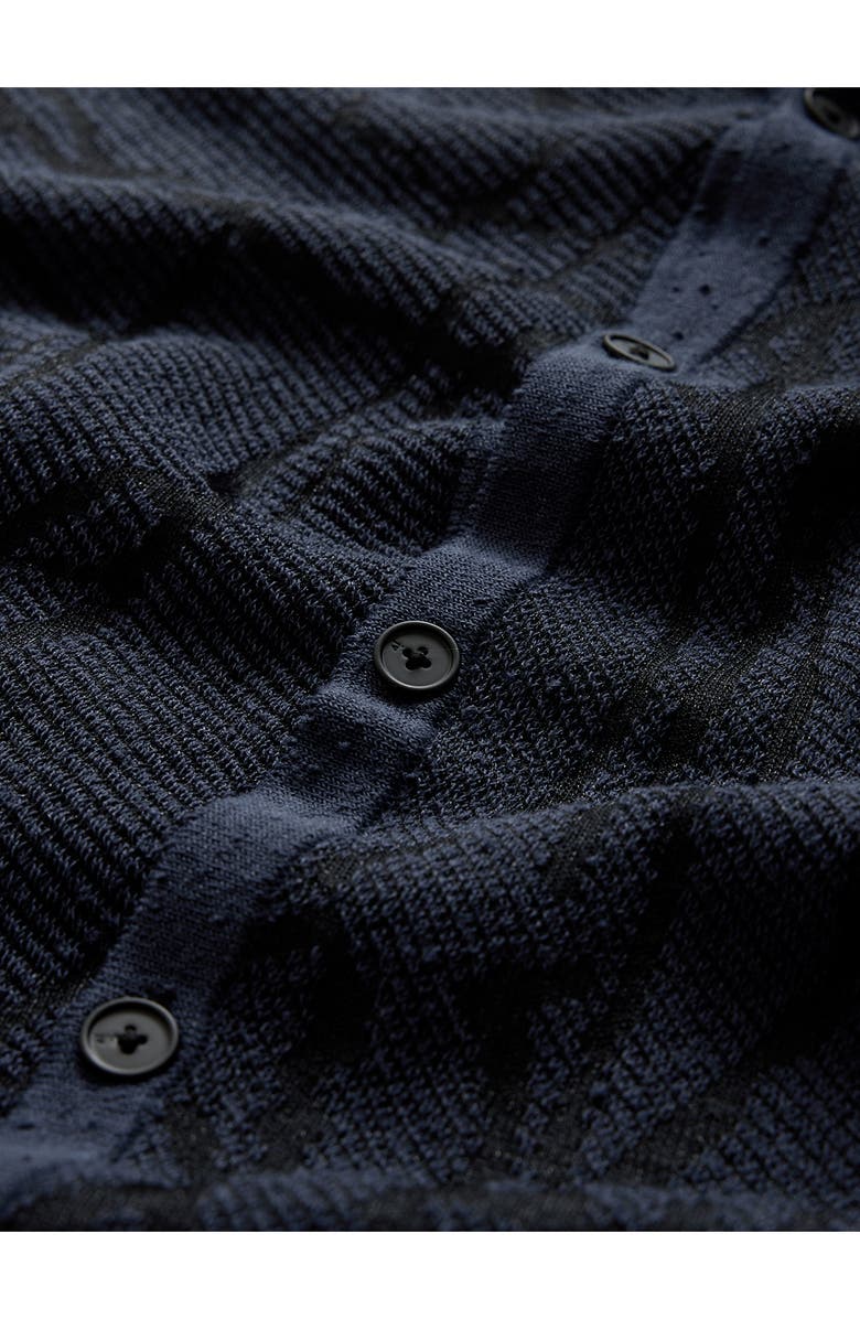 John Varvatos Holt Hand Drawing Jaguar Knit Camp Shirt, Alternate, color, 