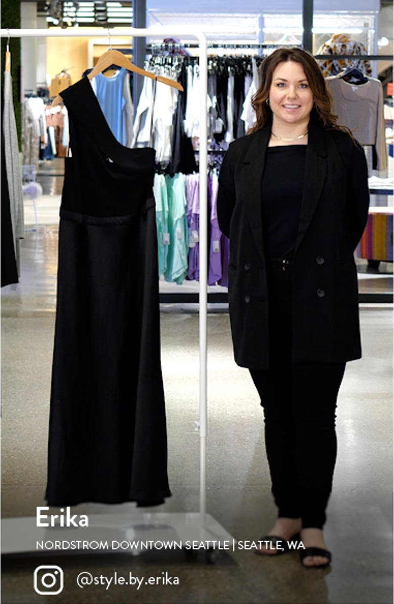 Ivena Mixed Media One-Shoulder Dress, sales video thumbnail